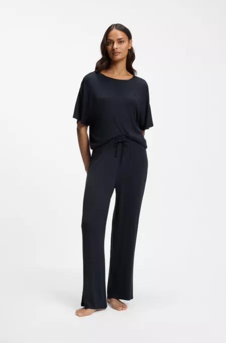 Ribbed-jersey pyjama top with Double B monogram