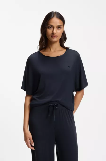Ribbed-jersey pyjama top with Double B monogram