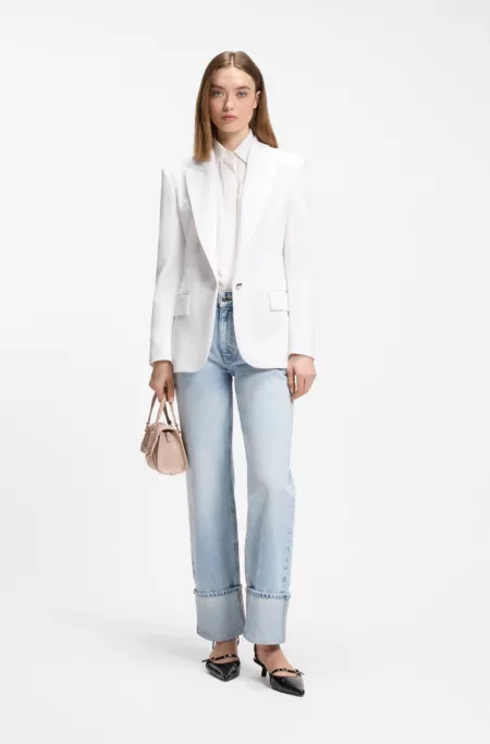 Regular-fit blazer with metal button