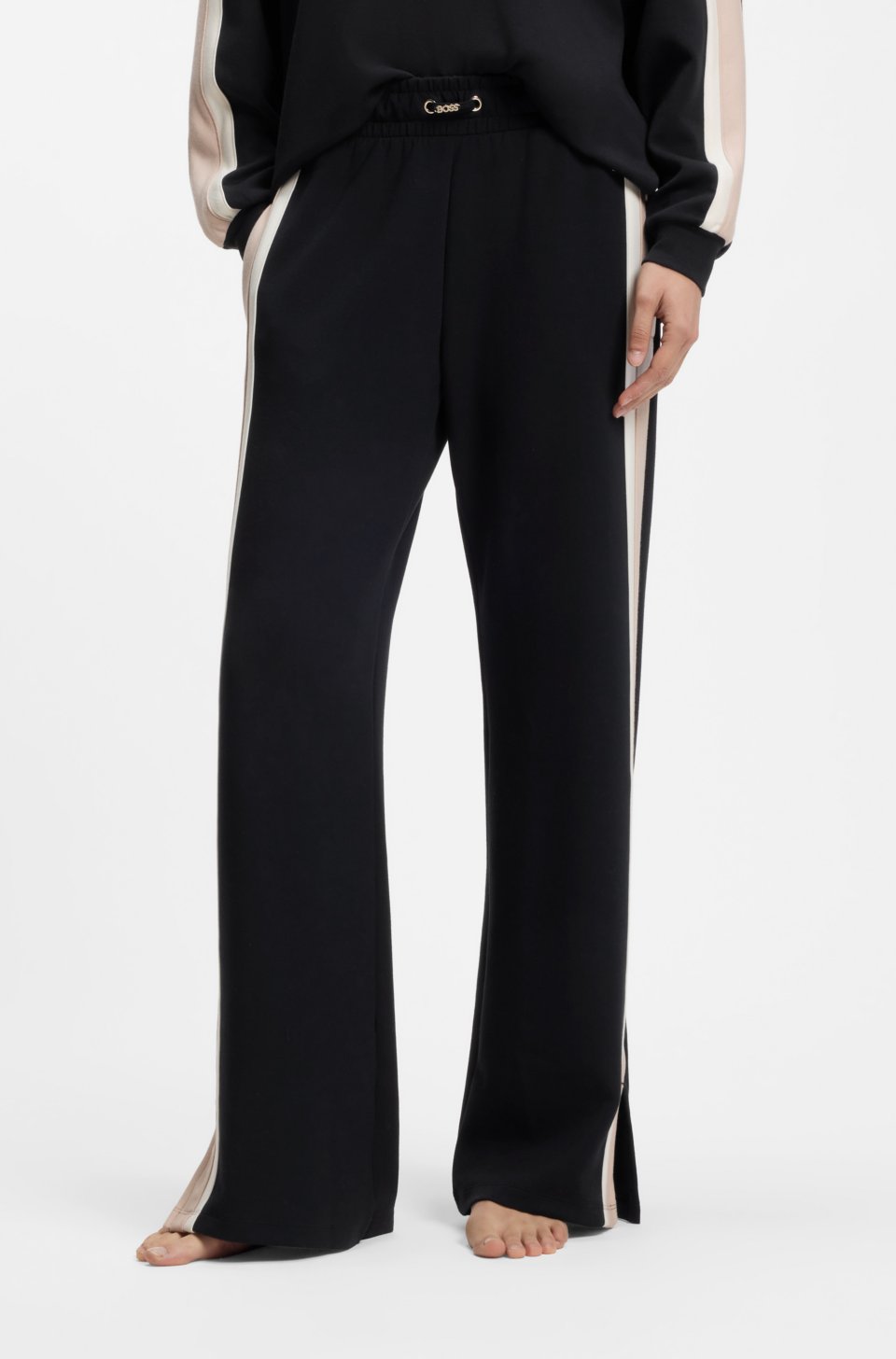 Tracksuit bottoms with contrast-stripe side seams