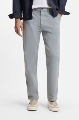 Tapered-fit jeans in stretch cotton, Light Grey
