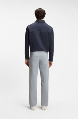 Tapered-fit jeans in stretch cotton, Light Grey