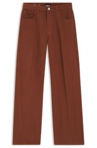 Relaxed-fit gekleurde jeans van een zachte katoenmix, Bruin