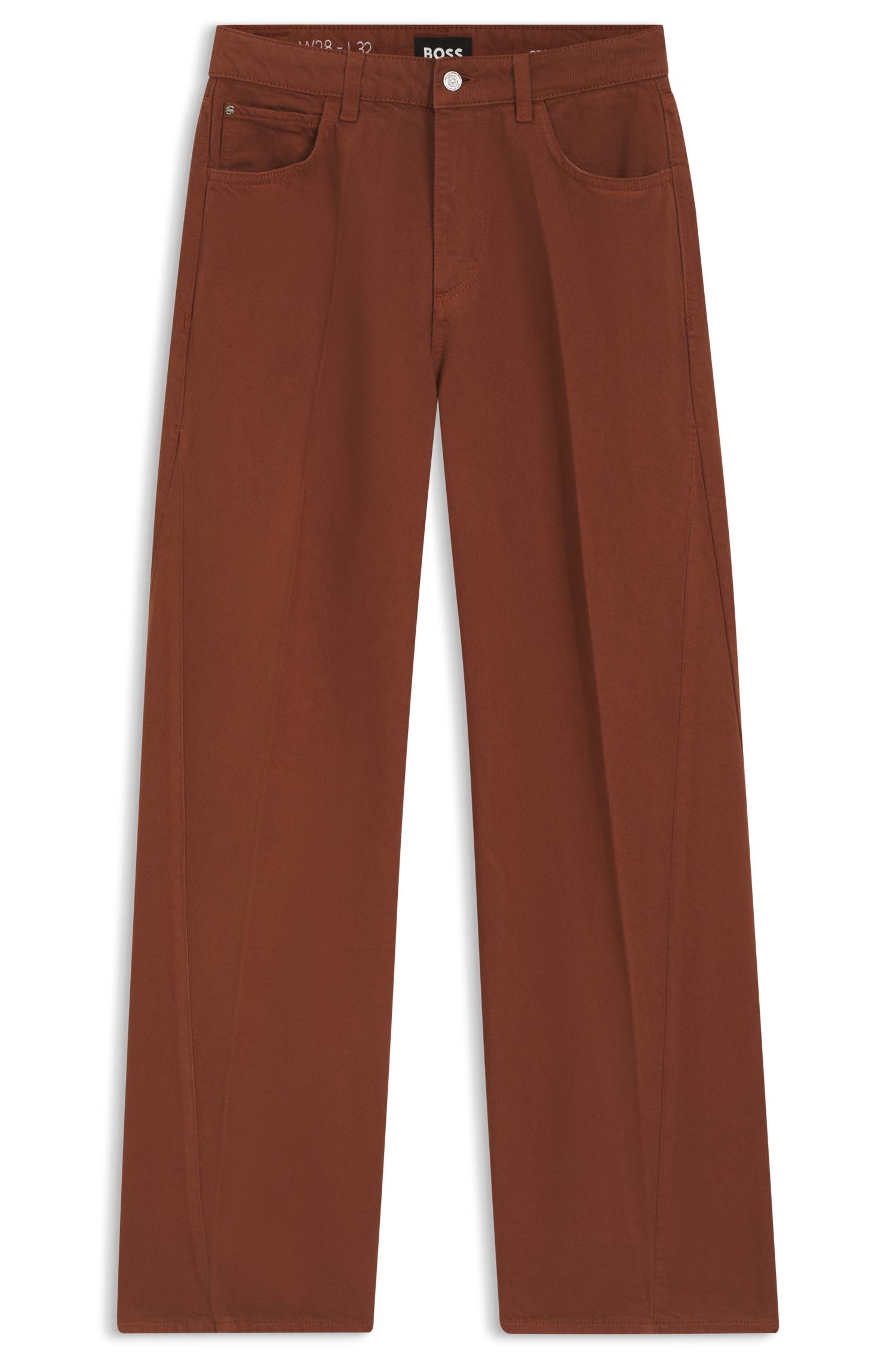 Boss Relaxed-fit coloured jeans in soft cotton blend dam – bild 4