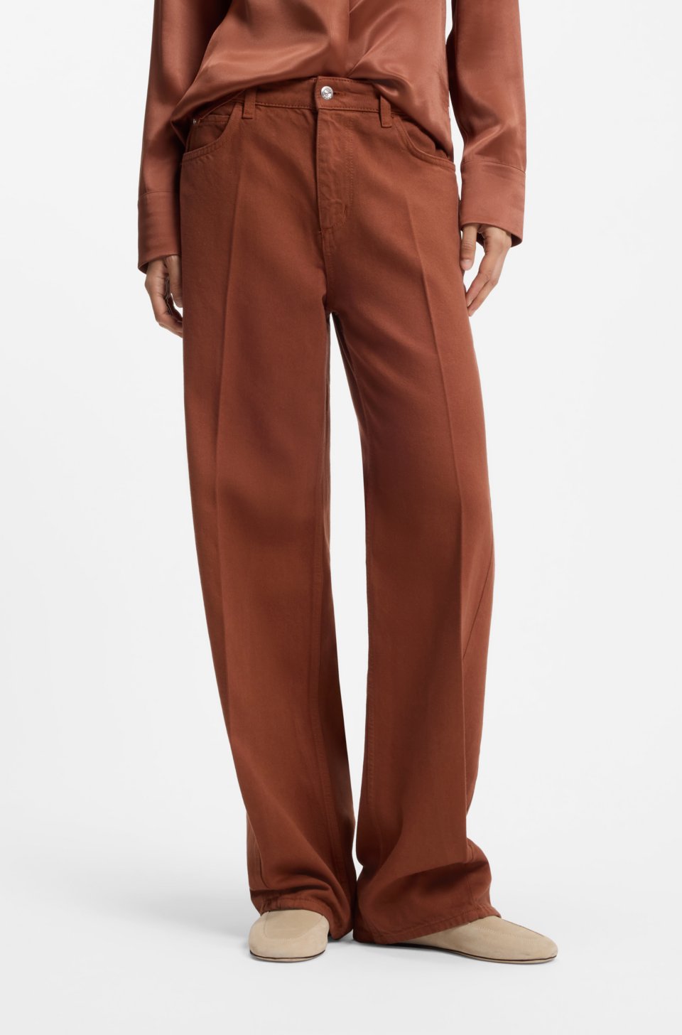 Relaxed-fit coloured jeans in soft cotton blend