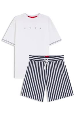 Hugo Relaxed-fit pyjama set in soft cotton pyjamas herr – bild 4