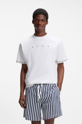 Relaxed-fit pyjama set in soft cotton, White