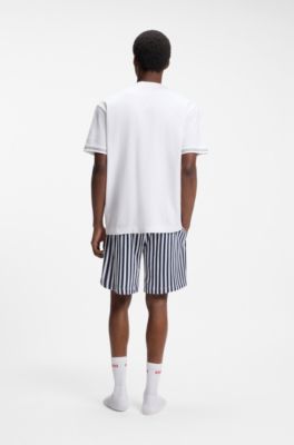 Relaxed-fit pyjama set in soft cotton, White