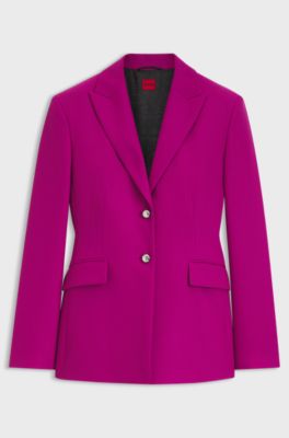 Regular-fit blazer with metal buttons, Dark pink