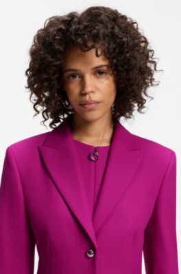 Regular-Fit Blazer mit Metallkn&ouml;pfen, Dunkelrosa
