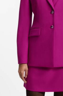 Regular-Fit Blazer mit Metallkn&ouml;pfen, Dunkelrosa