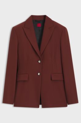 Regular-fit blazer with metal buttons, Brown