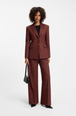 Regular-fit blazer with metal buttons, Brown