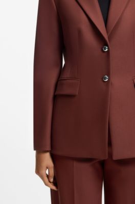 Regular-fit blazer with metal buttons, Brown