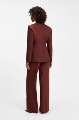 Regular-fit blazer with metal buttons, Brown