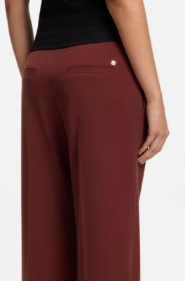 Regular-fit trousers with wide leg, Brown