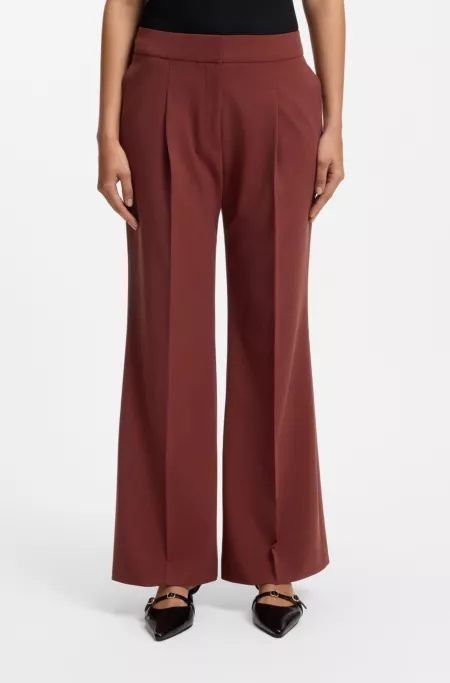 Regular-fit trousers with wide leg