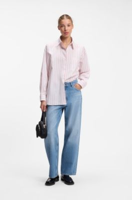 Loose-fit wide-leg jeans with charm accents, Light Blue