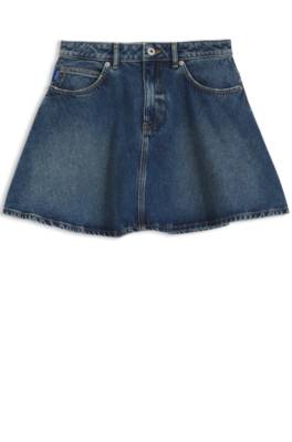 High-waisted mini skirt in denim 1