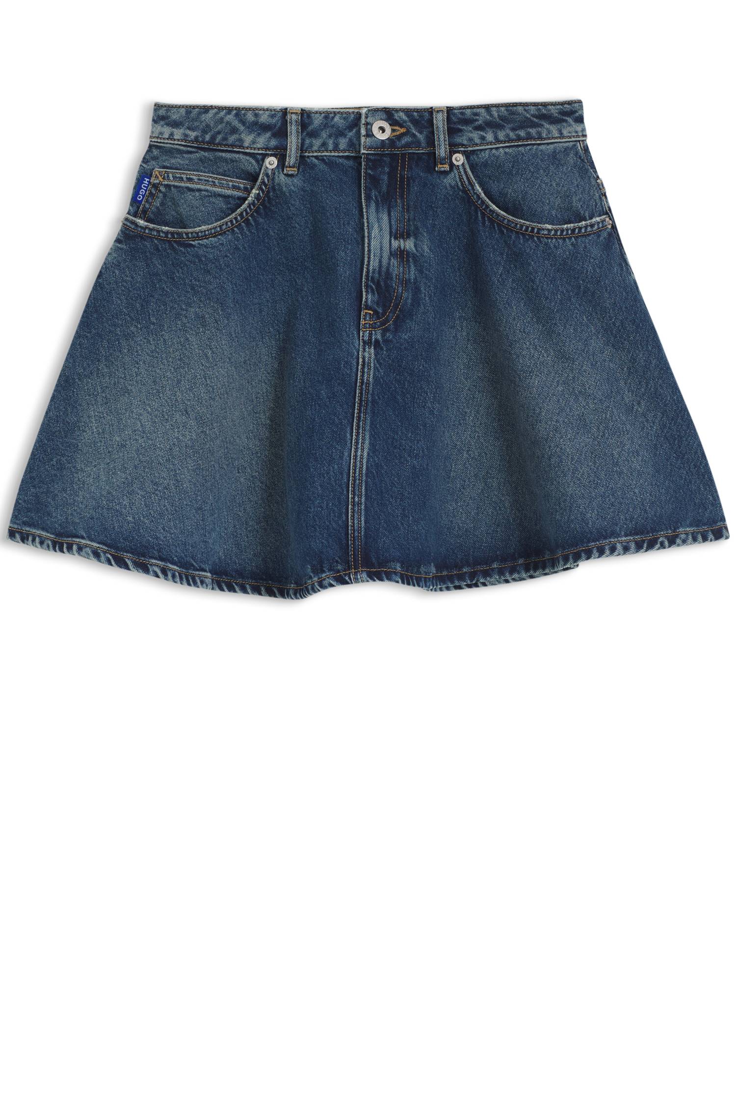 Hugo High-waisted mini skirt in blue denim kjolar dam – bild 4