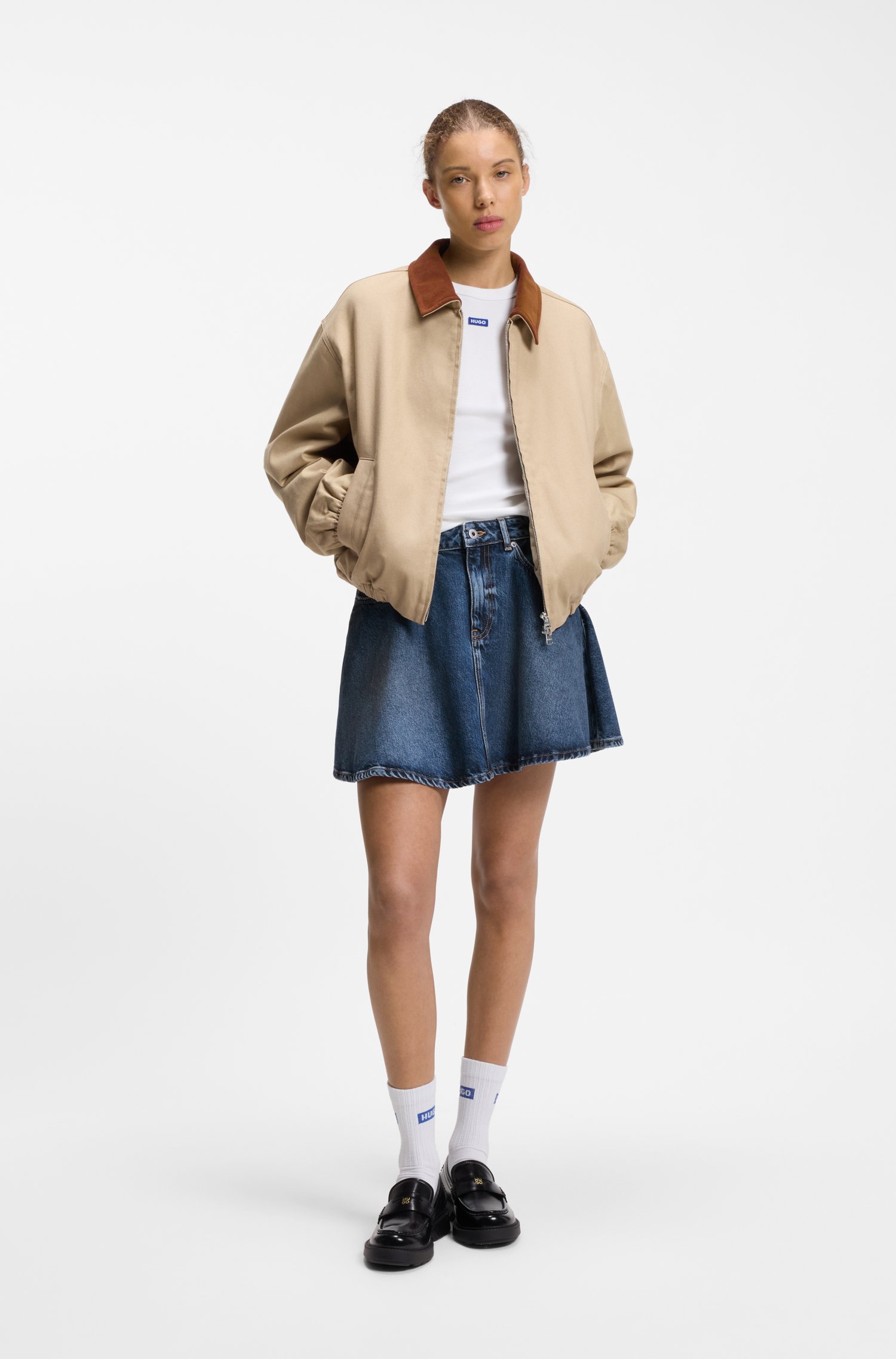 Hugo High-waisted mini skirt in blue denim kjolar dam – bild 2