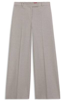 Hugo Wide-leg trousers with micro check kostymbyxor dam – bild 4