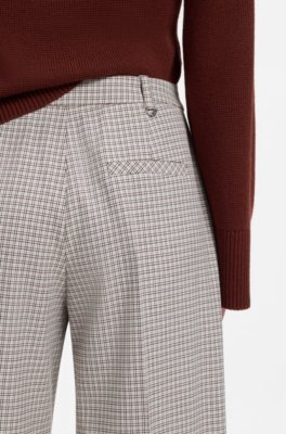 Hugo Wide-leg trousers with micro check kostymbyxor dam – bild 3