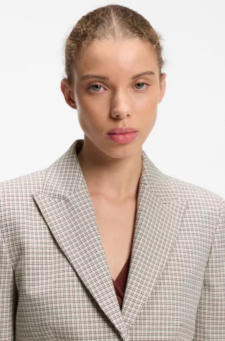 Regular-fit blazer with micro check