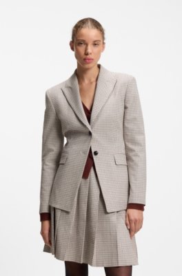 Regular-fit blazer with micro check