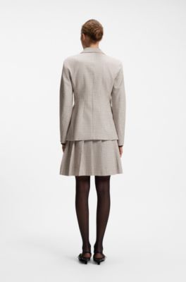 Regular-fit blazer met microruitje, Bedrukt
