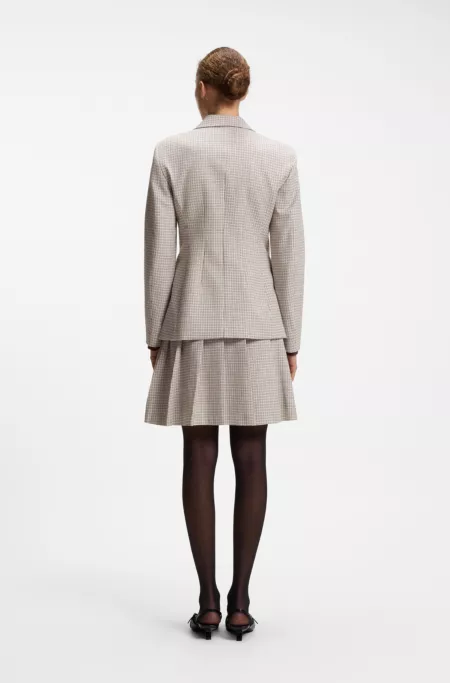 Regular-fit blazer with micro check