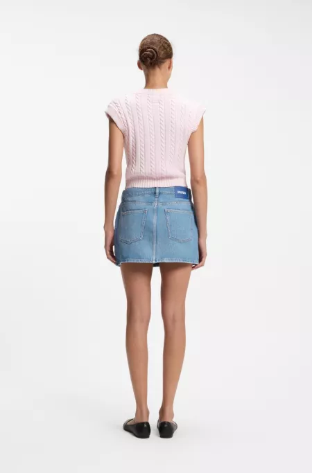 Five-pocket mini skirt in blue denim
