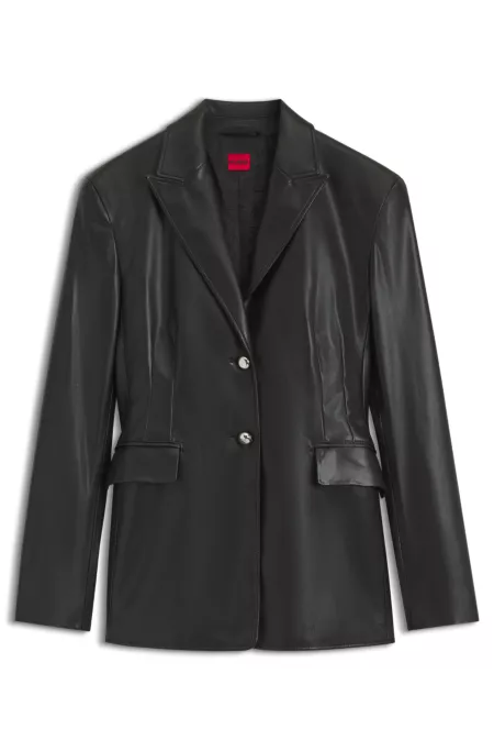 Blazer regular fit en piel sintética