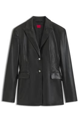 Hugo Regular-fit blazer in faux leather dam – bild 4
