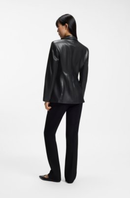Hugo Regular-fit blazer in faux leather dam – bild 2
