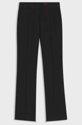 Slim-fit broek van keperstof met stretch, Zwart