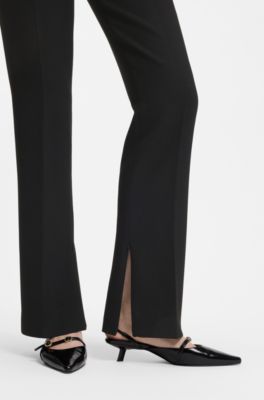 Slim-fit broek van keperstof met stretch, Zwart