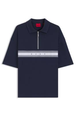 Hugo Stretch-cotton polo shirt with logo tape pikéer herr – bild 4
