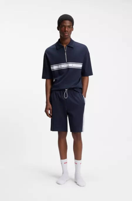 Poloshirt aus Stretch-Baumwolle mit Logo-Tape