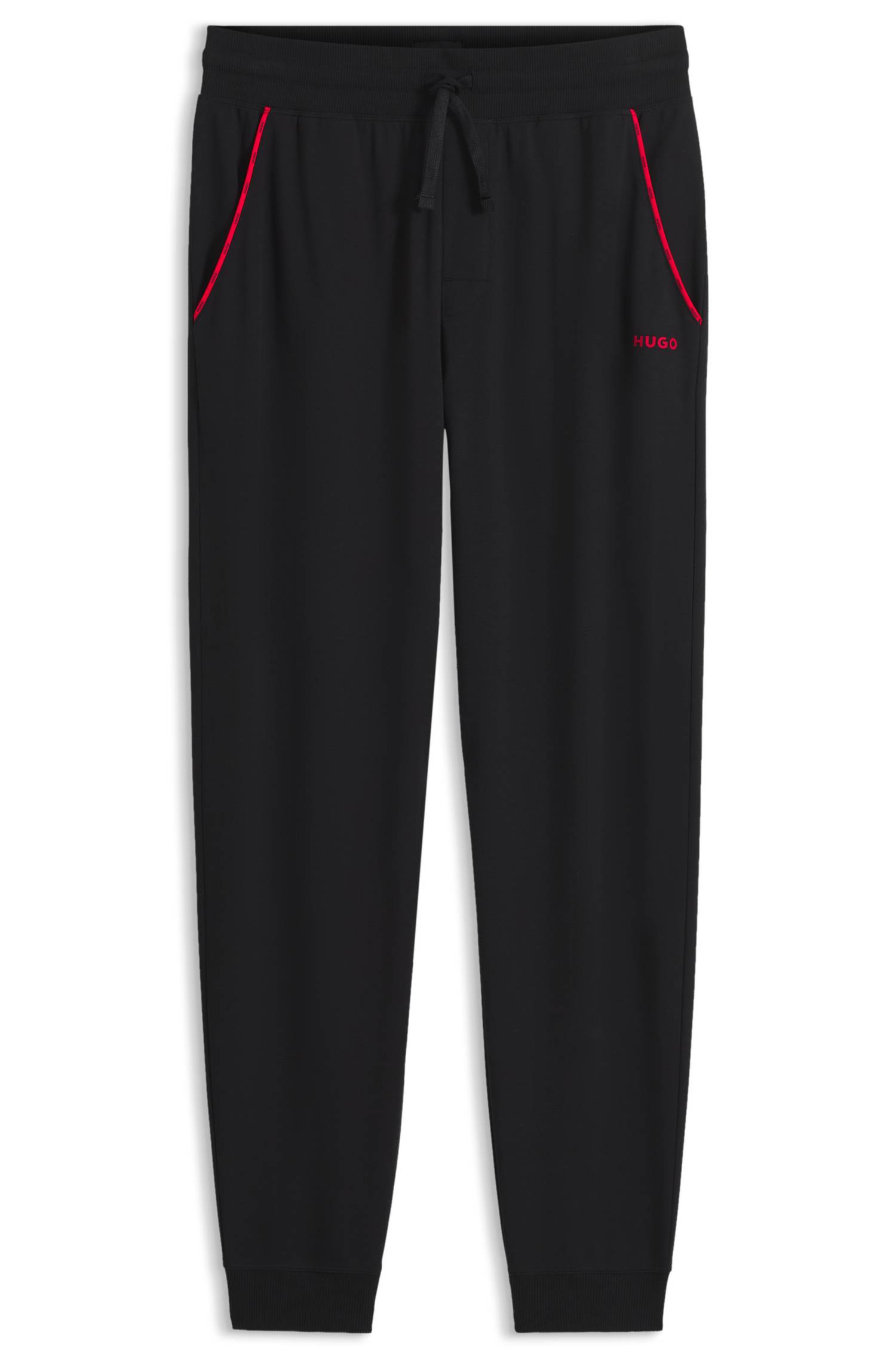 Hugo Cotton-blend cuffed tracksuit bottoms with logo piping pyjamas & nattlinnen herr – bild 4