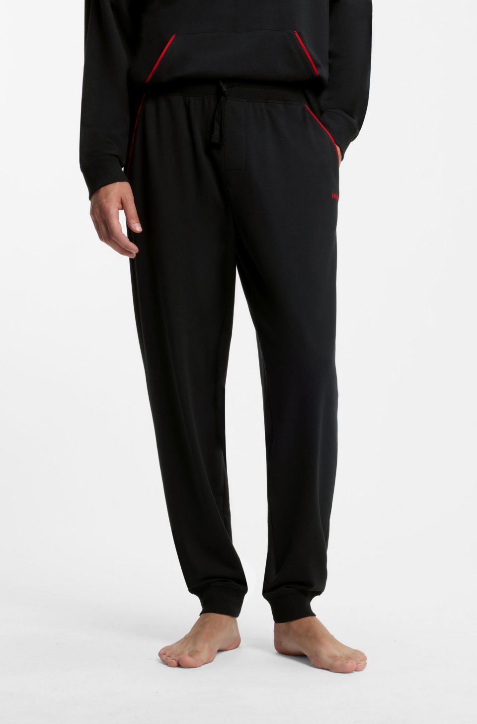 Cotton-blend cuffed tracksuit bottoms with logo piping