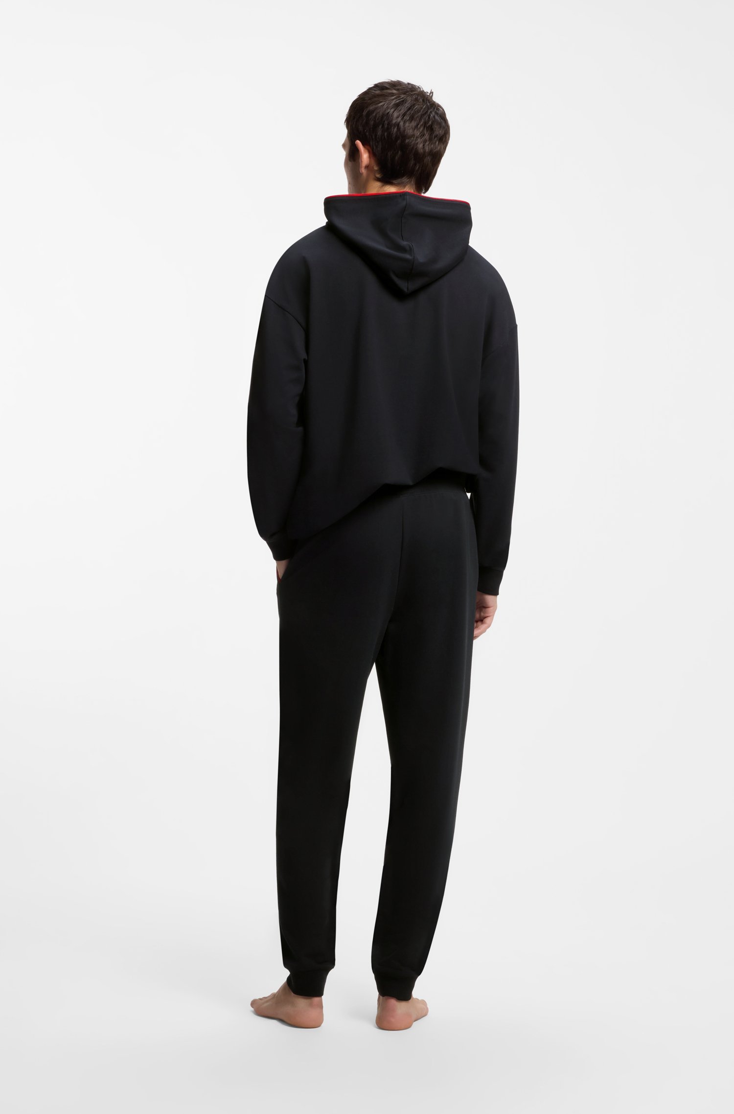 Hugo Cotton-blend cuffed tracksuit bottoms with logo piping pyjamas & nattlinnen herr – bild 2