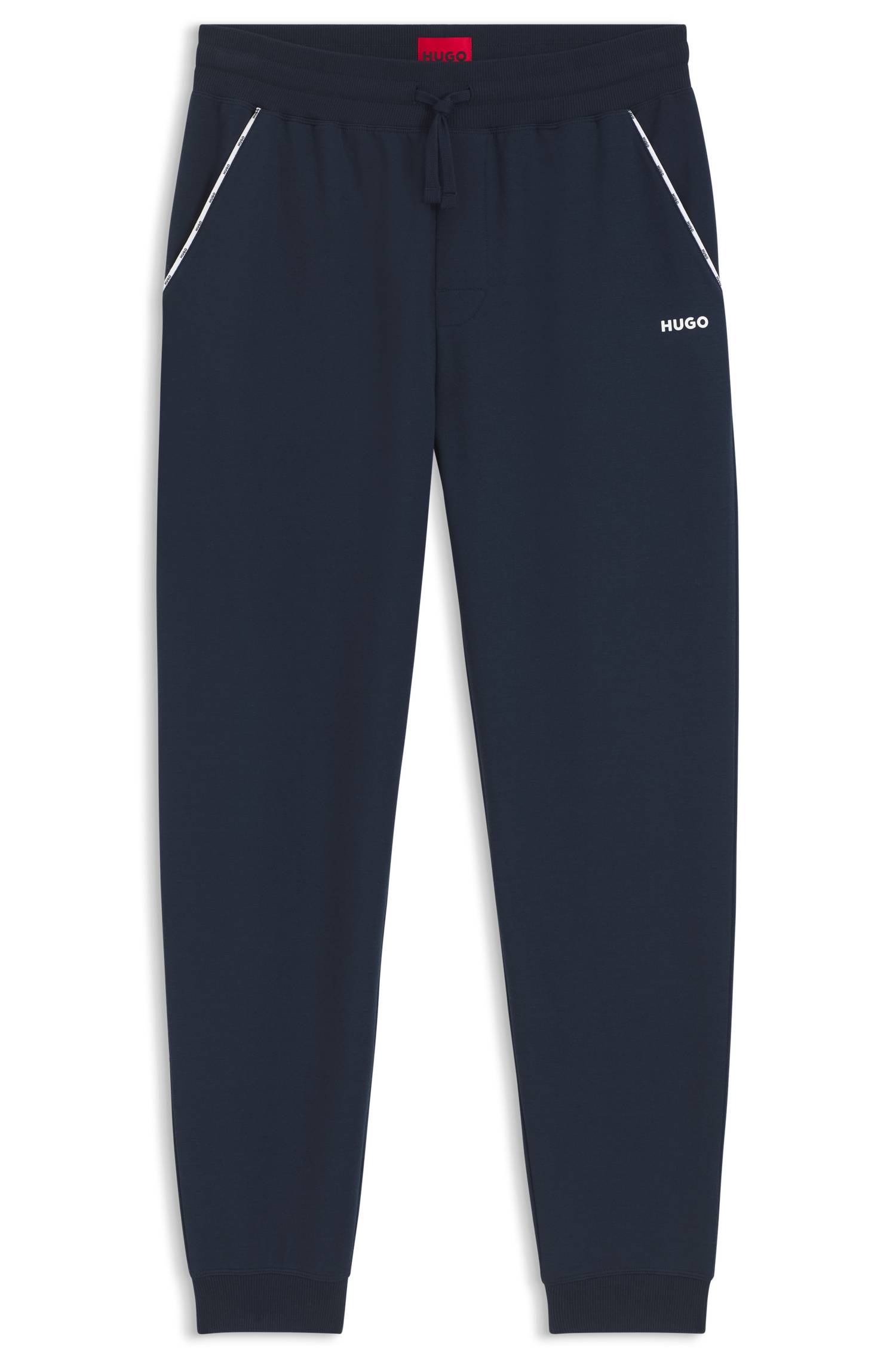 Hugo Cotton-blend cuffed tracksuit bottoms with logo piping byxor herr – bild 4