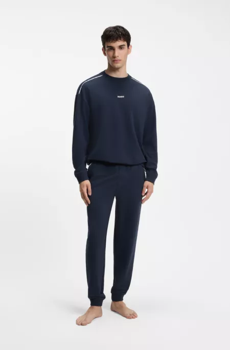 Cotton-blend cuffed tracksuit bottoms with logo piping