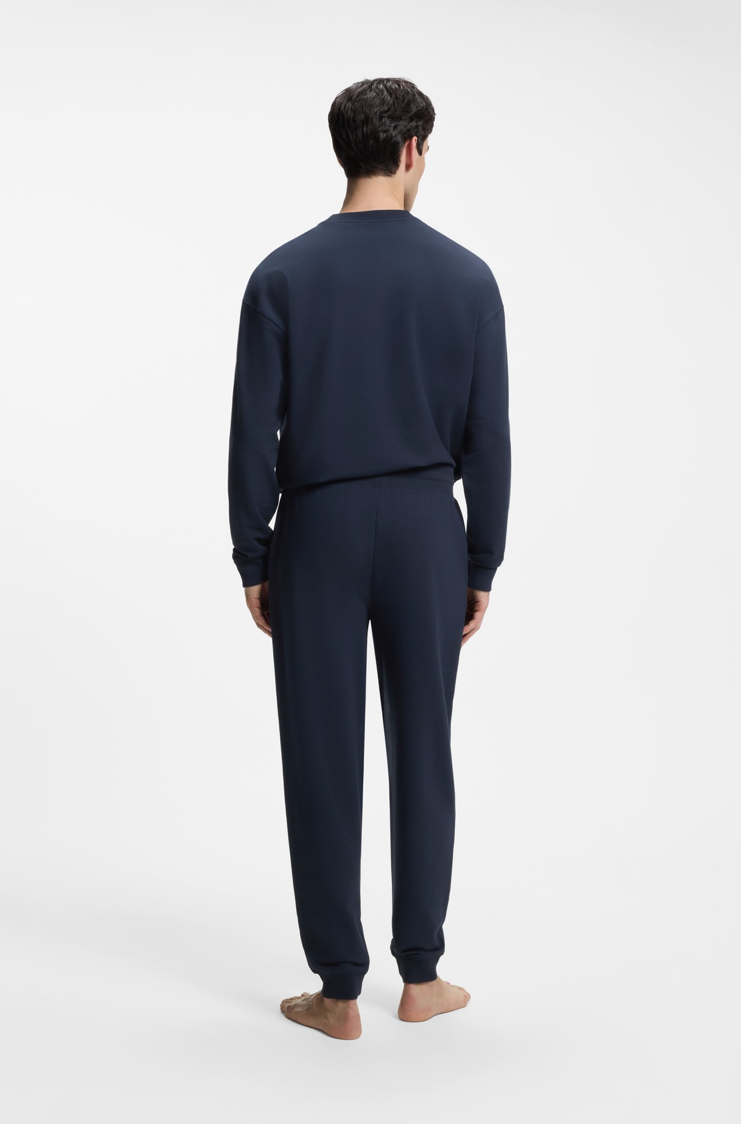 Hugo Cotton-blend cuffed tracksuit bottoms with logo piping byxor herr – bild 2