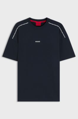 Relaxed-fit T-shirt with high-density logo, Dark Blue