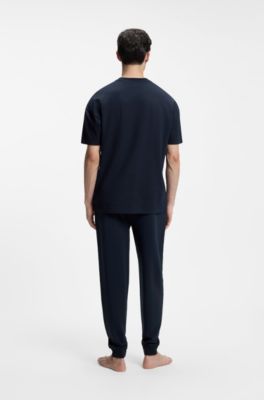 Relaxed-fit T-shirt with high-density logo, Dark Blue