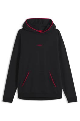 Hugo Relaxed-fit hoodie with branded contrast piping herr – bild 4