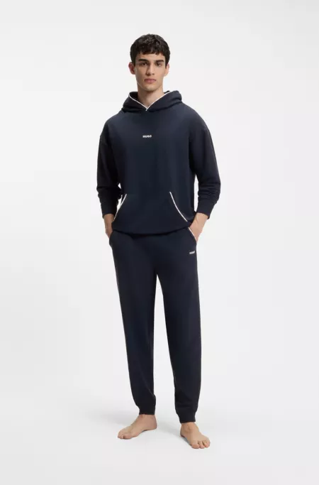 Relaxed-fit hoodie with branded contrast piping
