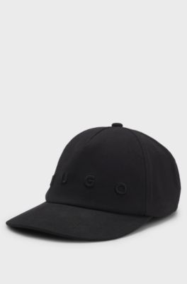 Cappellino in twill di cotone con logo ricamato, Nero